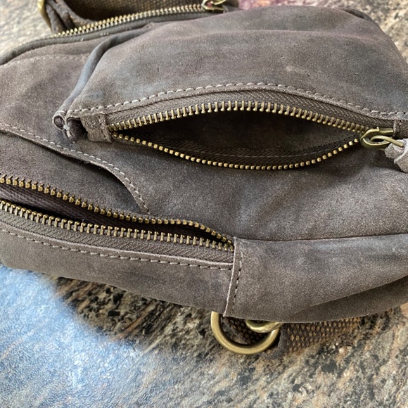 Brown Suede Crossbody Bag - Picture 4 of 4